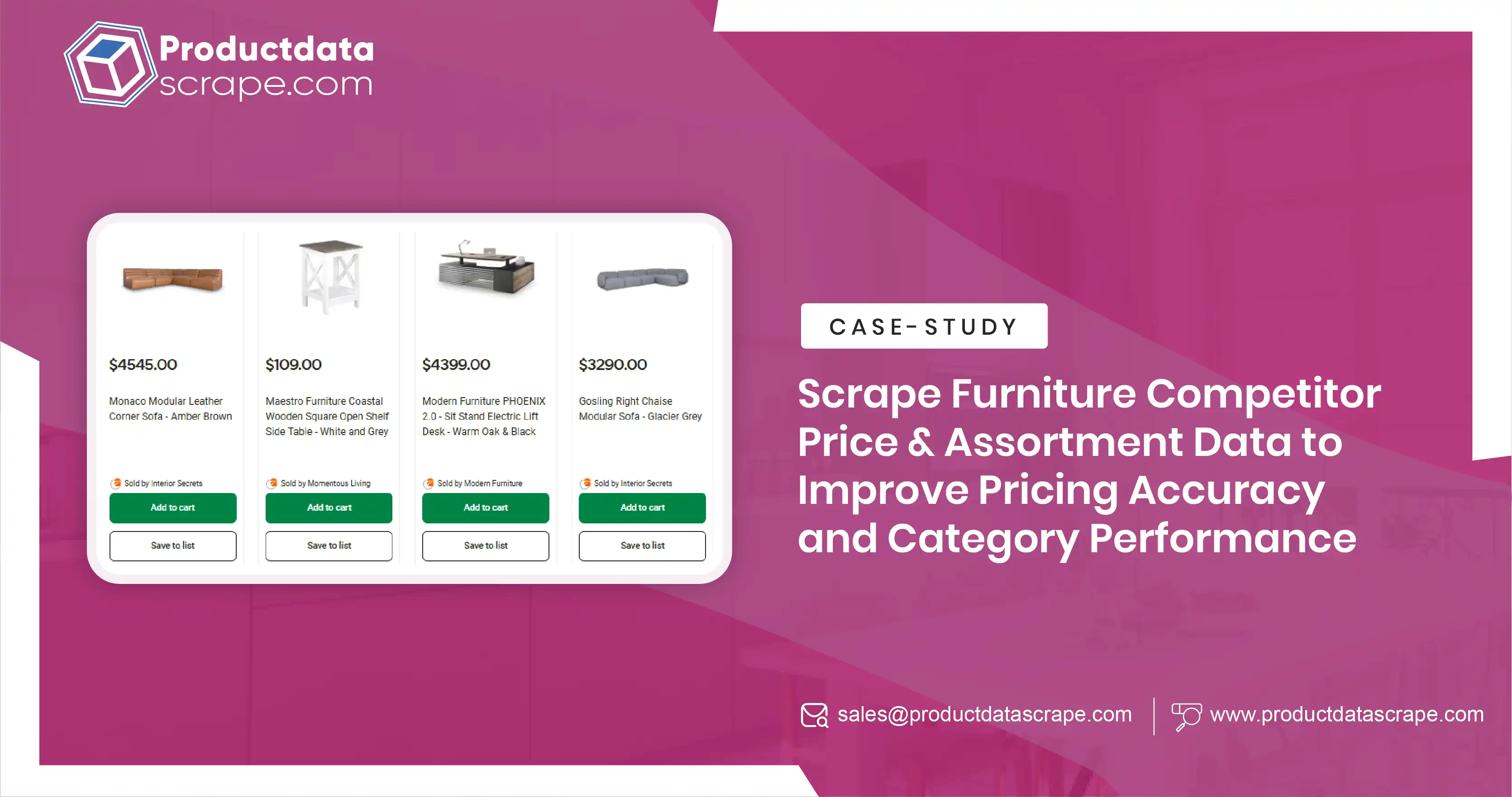 Scrape Furniture Competitor Price & Assortment Data to Improve Pricing Accuracy and Category Performance